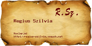 Regius Szilvia névjegykártya